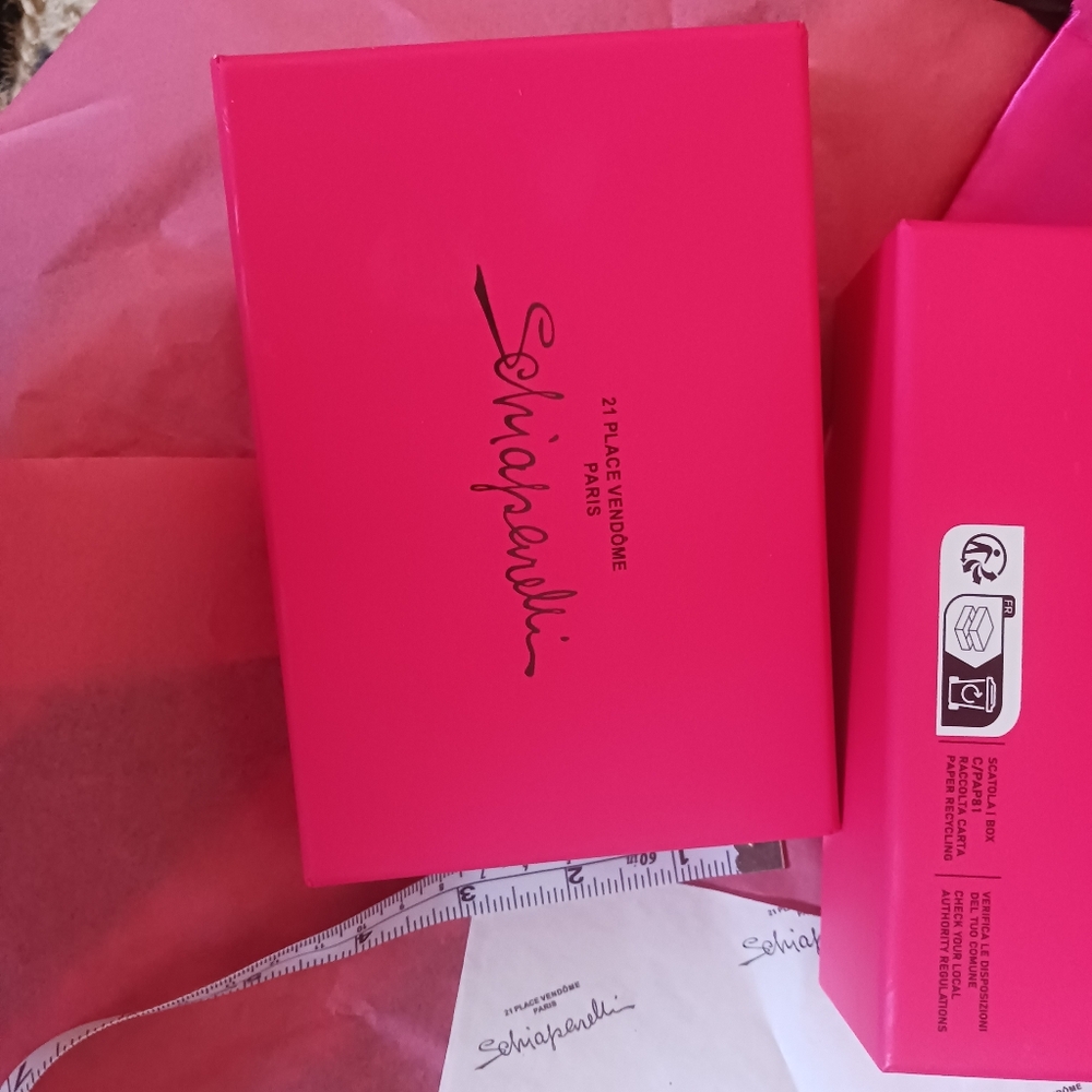 Schiaparelli RED /  Pink Gift Box FOR 4 X 7 BROOCH OR NECKLACE GIFT Box FRANCE